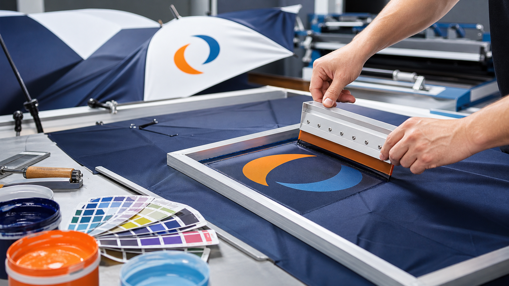 Umbrella logo printing process
